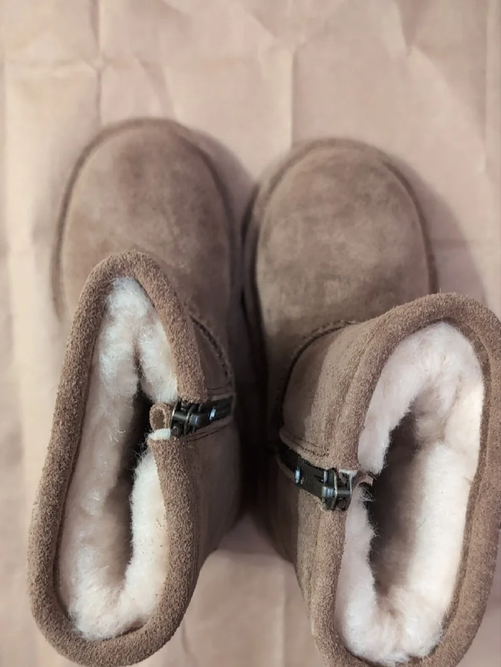 Bearpaw Cozy Suede Shearling Lined Ankle Boots - Chestnut